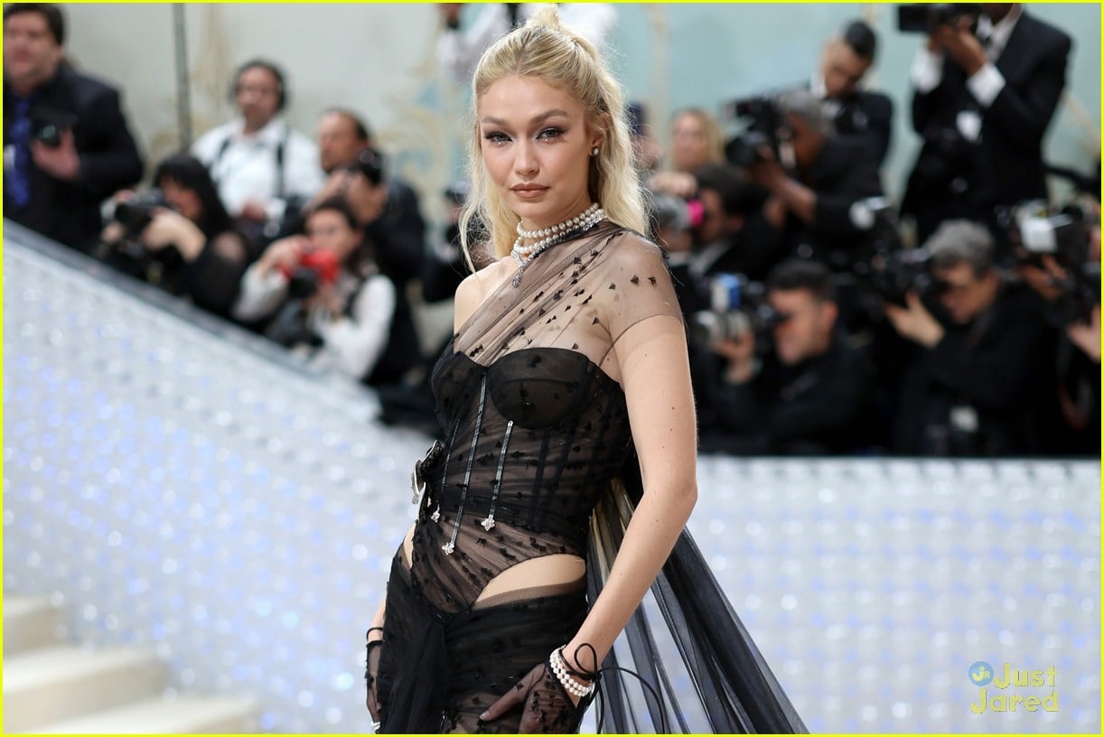 Gigi Hadid Wears Sheer Corset Dress For Met Gala Photo